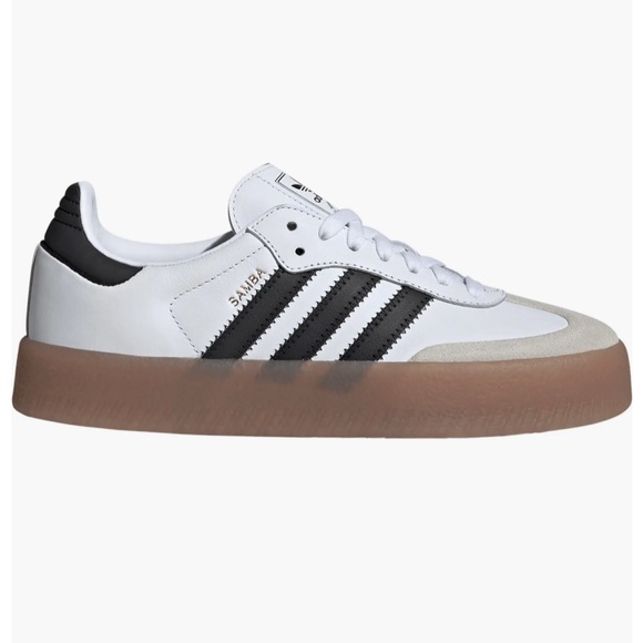 adidas Shoes - Adidas Sambae White and Black with elevated platform sole.,NWBox Size 7